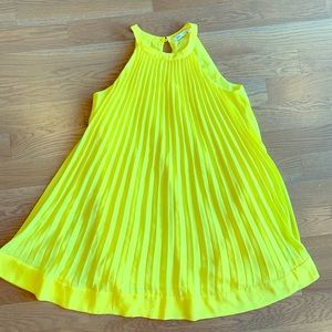 Zara Pleated Dress Yellow Medium